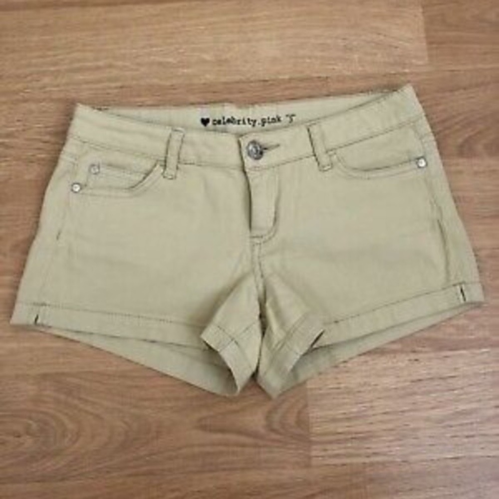 Celebrity Pink Khaki denim stretchy shorts size 3